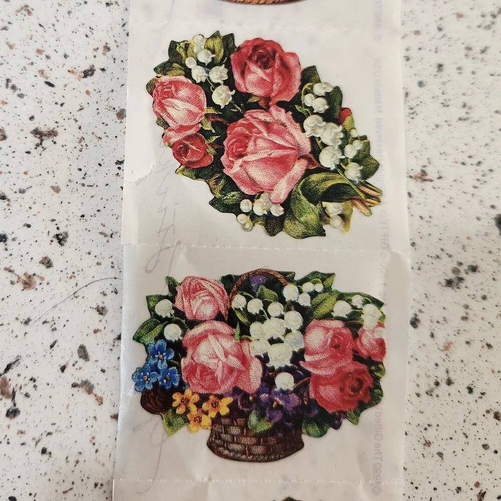 Vintage 1990 John Grossman The Gifted Line Flower Rose Bunches 16 Stickers